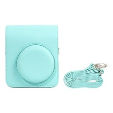 HYAN 海恩 磁扣皮質相機包 + 背帶 副廠適用拍立得mini13/12 蜜瓜綠, 1套, CAI015
