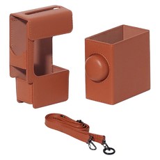 HYAN 海恩 皮質相機包 + 背帶 副廠適用拍立得miniEVO cinema 棕色, 1套, CAI014
