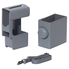 HYAN 海恩 皮質相機包 + 背帶 副廠適用拍立得miniEVO cinema 深灰色, 1套, CAI014