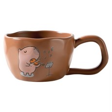 JOW BUY 蕉蕉購物 卡皮巴拉馬克杯, 咖啡色, 1個