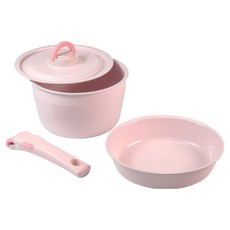 벨로비 인덕션 국산 시그니처 세라믹 코팅 쿡웨어 4종 세트 4개, 러블리핑크, 1세트, 냄비 + 후라이팬 + 뚜껑 + 멀티핸들