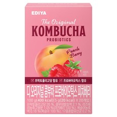 EDIYA COFFEE 原味康普茶益生菌水蜜桃莓果, 5g, 1個, 20入
