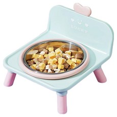 PASTEL PET 寵物幸運微笑不鏽鋼餐具 FREE, 綠色, 1個