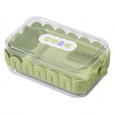 JOW BUY 蕉蕉購物 高顏值透明帶蓋肥皂盒, 綠色, 1個