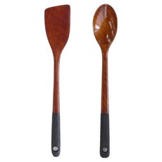 ACACIA HOME 黑色手柄漆器廚具2件套組, 混色, 1套, 料理湯匙 + 迷你鍋鏟
