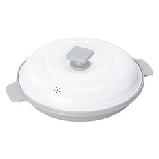 ANDY MAY2 韓匠微波專用快速料理鍋2件組 附食譜 日式加大圓型 AM-SN019, 奶白灰, 1套