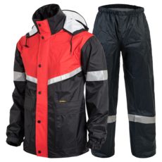 JebiRainwear 上衣 下身 MC-2000N, 紅色 + 黑色, 1個