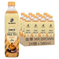 金車 MR.BROWN 伯朗咖啡 黑糖奶茶, 24個, 580ml