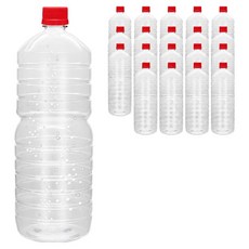 mir 耐壓蓋透明PET飲料空瓶 圓形 紅色, 20個, 2L