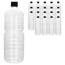 mir 耐壓蓋透明PET圓形飲料空瓶 黑色, 20個, 2L