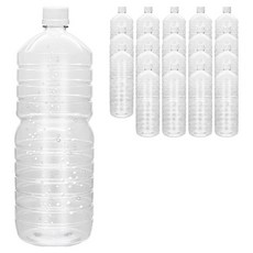 mir 耐壓蓋 透明PET飲料空瓶 圓形 白色, 20個, 2L