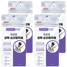 ZERONE 이중 파우치 포장 강력 순간접착제 흐르지 않는 젤 형, 4개