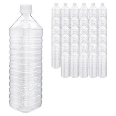 mir 耐壓蓋 透明PET 飲料方形空瓶 白色, 36個, 1.5L