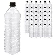 mir 耐壓蓋透明PET方形飲料空瓶 黑色, 36個, 1.5L