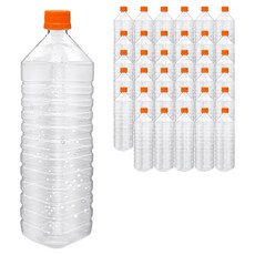 mir 耐壓蓋透明PET飲料方形容器 橘色, 36個, 1.5L