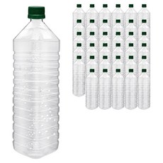 mir 耐壓蓋透明PET飲料方形容器 綠色, 36個, 1.5L
