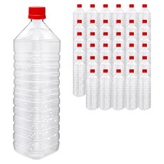 mir 耐壓蓋透明PET飲料方形容器 紅色, 36個, 1.5L