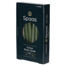 스파스 코니컬 6.5시간연소 디너 캔들 초록 16p, 864g, 1개, 무향