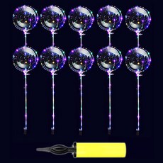 TODAY LIVING LED長條氣球 10入 + 打氣筒組合 W15002D, 透明(氣球), 1套