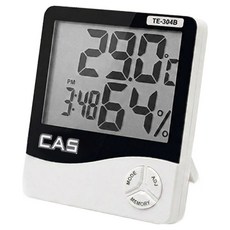 CAS 數位溫濕度計 TE-304B, 1個, 黑色