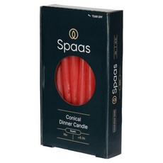 스파스 코니컬 6.5시간연소 디너 캔들 빨강 16p, 864g, 1개, 무향