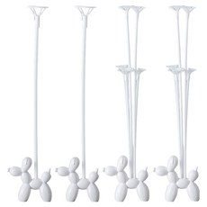 joyparty Balloon Dog 氣球支架 單支2入 + 多支2入 組, 白色, 1套