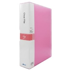 Youngoh 金屬裝飾型透明文件夾 100p, 粉紅色, 1個