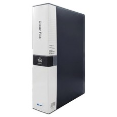 영오 금속 장식타입 클리어파일 100p, 흑색, 1개 흑색, 1개