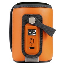 Mina 多段調溫奶瓶加熱套/充電式母乳溫熱器, 橙色, 1個