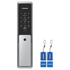 COMMAX 손잡이 있음 무타공 지문인식 푸시풀 도어락 카드키, CDL-917P, 고객직접설치 CDL-917P, 고객직접설치
