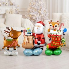 TODAY LIVING 超大型聖誕節站立氣球3件組 手動打氣筒 R98379B, R98379B(B款, 1套