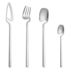 JOW BUY 蕉蕉購物 掛壁式304不鏽鋼餐具4件套組, 原色, 1套, 湯匙 + 叉子 + 大杓 + 小杓