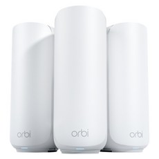 NETGEAR Orbi BE5000 雙頻 WiFi 7 Mesh 延伸系統 路由器+ 2衛星 星盾白, 1套, RBE373