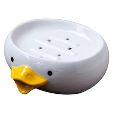 JOW BUY 蕉蕉購物 萌鴨免打孔瀝水肥皂盒, 白色, 1個