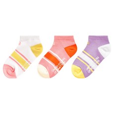 UNITED COLORS OF BENETTON. KIDS 兒童彩色環紋運動短襪3雙組