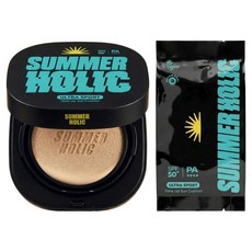 썸머홀릭 울트라 스포츠 톤업 선쿠션 본품 15g + 리필 15g 세트 SPF50+ PA++++, 1개