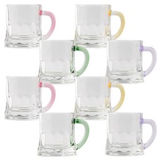 Moda Kitchen 彩色手柄迷你燒酒杯 50ml 4款 x 2入組, 粉紅色, 黃色, 綠色, 紫色, 1套