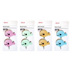아이센 물고기 멀티후크 4종 x 2p 세트, 핑크, 블루, 오렌지, 그린, 1세트