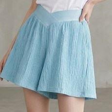 I CAN SIMPLE 泡泡紗泡泡褶孕婦短褲