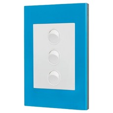 Legrand 羅格朗 Excel Vivo Blue Frame 極簡白圓形按鈕 高級嵌入式電燈開關 3開, 1個