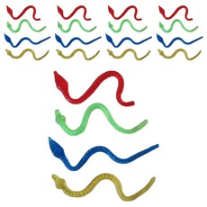 픽미코 말랑말랑 고무 뱀 끈끈이 장난감 4종 x 5p 세트, 레드, 그린, 블루, 옐로, 1세트