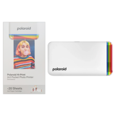 Polaroid 寶麗萊 Hi-Print 手機相片印表機 + 印相紙 20張, 白色, 009128
