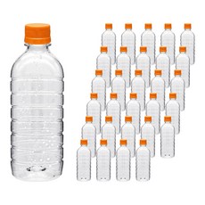 mir 耐壓蓋 橘色 48入 + PET 圓形飲料空瓶 透明 900ml x 48入 組, 1套