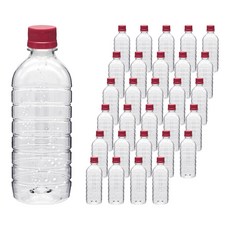 mir 耐壓蓋 紅色 48入 + PET 圓形飲料空瓶 透明 900ml x 48入 組, 1套
