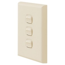 Legrand 羅格朗 Excel 復古方形按鈕長方形薄型嵌入式3開關 米色, 1個