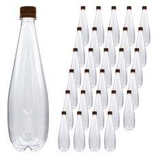mir 耐壓蓋透明PET飲料空瓶 酵素顆粒 棕色, 45個, 1L
