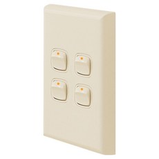 Legrand 羅格朗 Excel 復古方形按鈕長方形超薄嵌入式開關 4開 米色, 1個