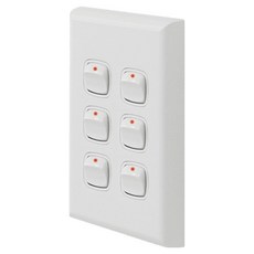 Legrand 羅格朗 Excel 復古方形按鈕長方形超薄嵌入式開關 6開 白色, 1個
