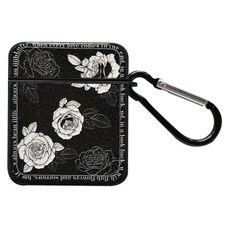 JOW BUY 蕉蕉購物 法式浪漫玫瑰AirPods 1/2代耳機殼, 黑色, 1個, 154834-541