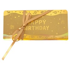 KHOKURI 立體彈出式蛋糕串連生日卡 20格零用錢信封 6W0327, 1個, 金色